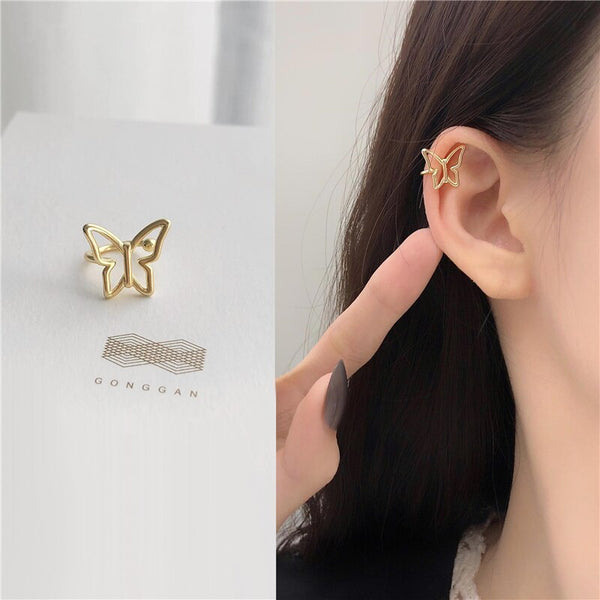 Nuevo y lindo pendiente de mariposa con clip de aleación