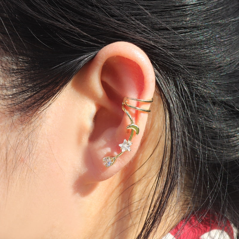 1 pcs Pearl Charming Zircon Clip On Earrings