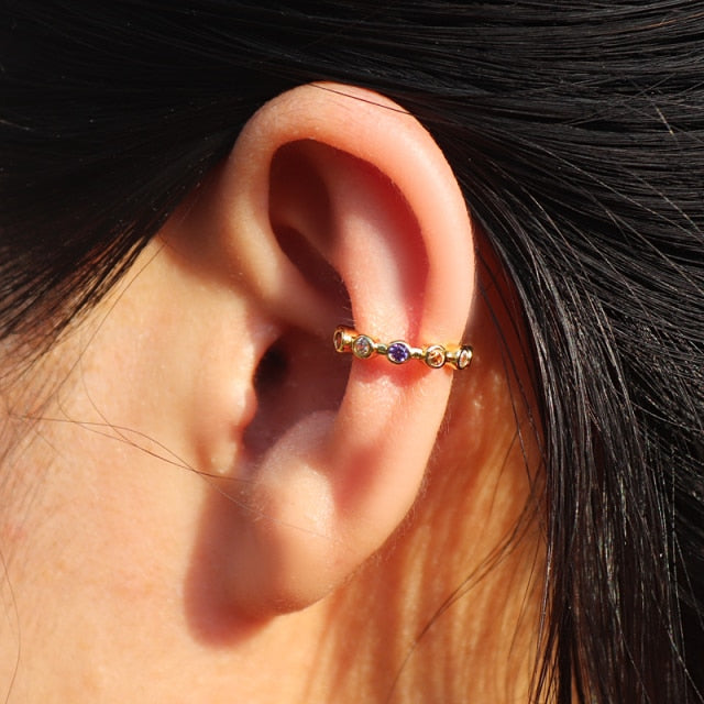 1 pcs Pearl Charming Zircon Clip On Earrings