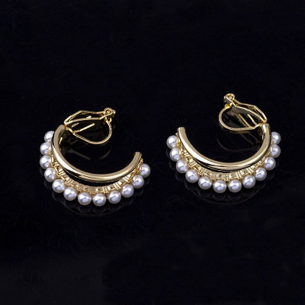 Pendientes de boda con colgante de perla redonda blanca para mujer