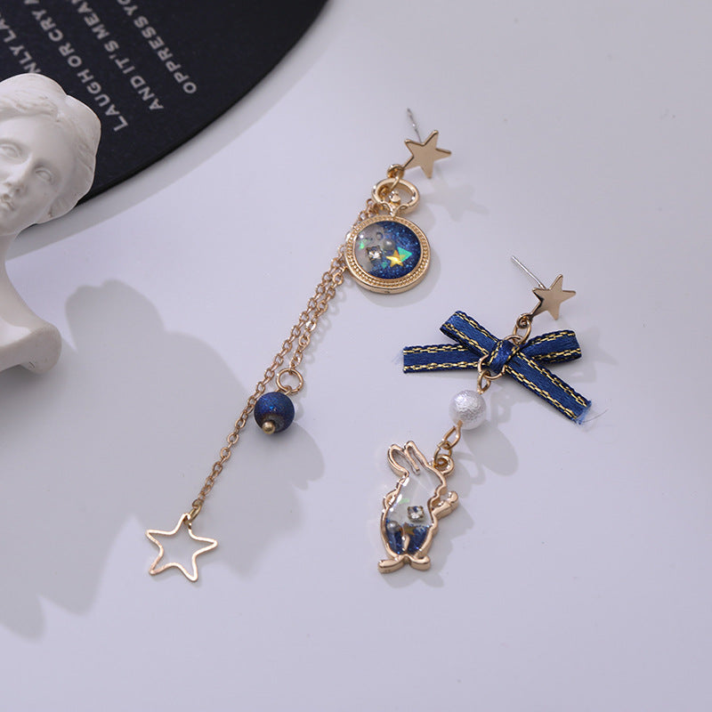 Japanese Style Cute Blue Rabbit Clip on Earring
