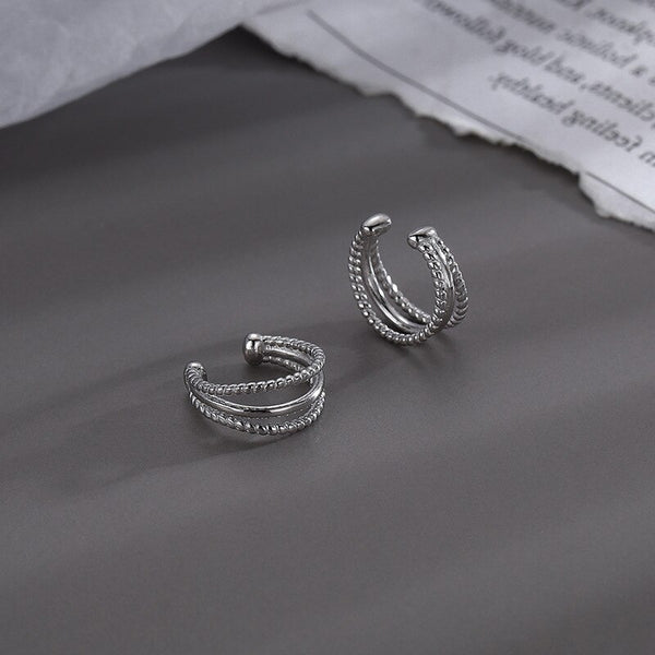 Pendientes de clip multicapa para mujer, sin perforaciones, para fiestas