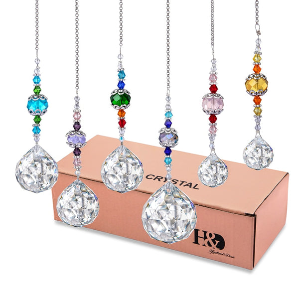 6pcs Crystal Garden Suncatchers Crystals Ball Prisms