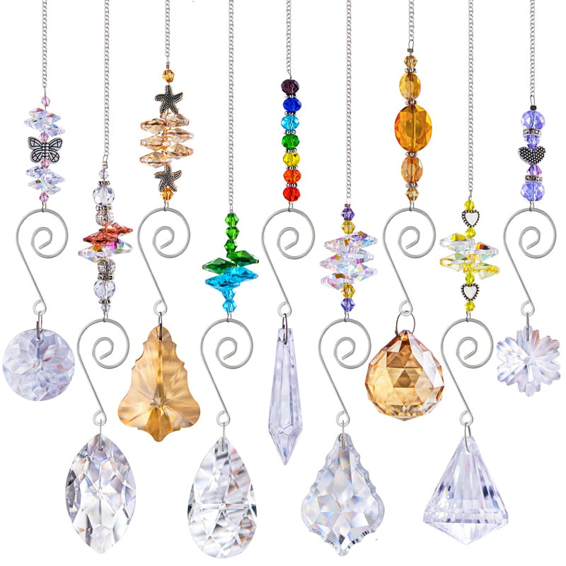 9pcs Hanging Crystals Chandelier Prisms