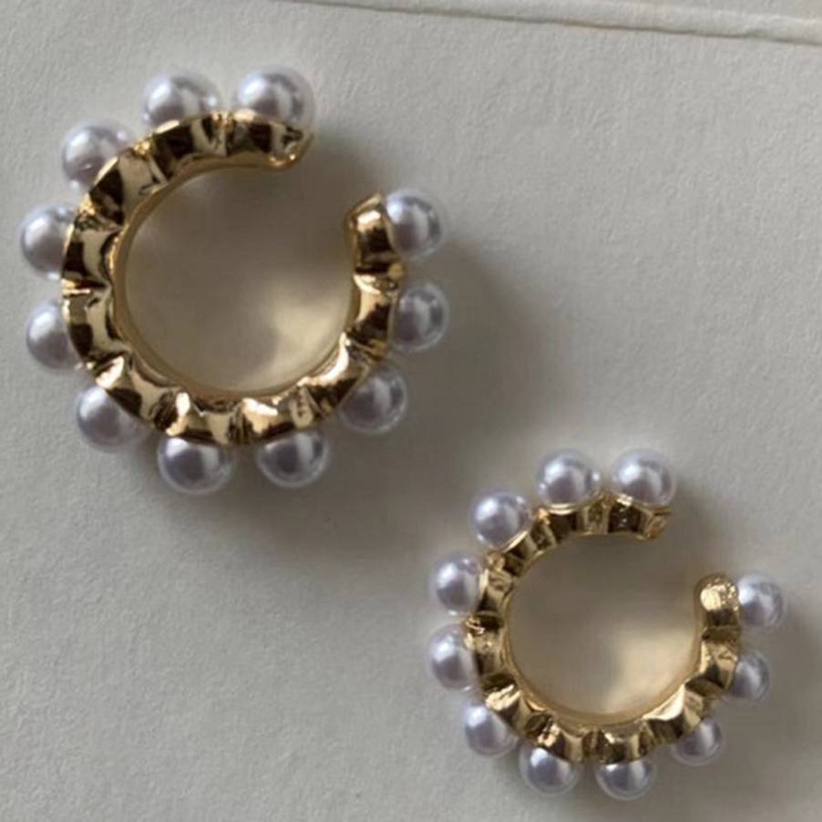 Bohemia Stackable C Shaped CZ Rhinestone Small Earcuffs Clip Earrings
