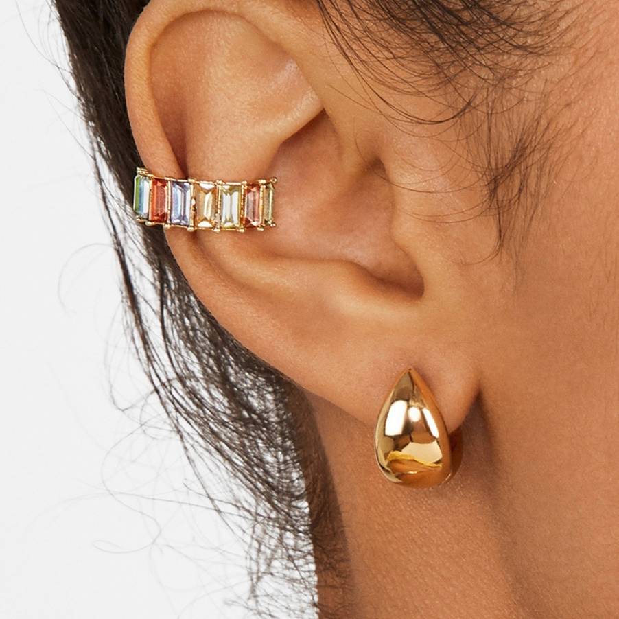 Bohemia Stackable C Shaped CZ Rhinestone Small Earcuffs Clip Earrings
