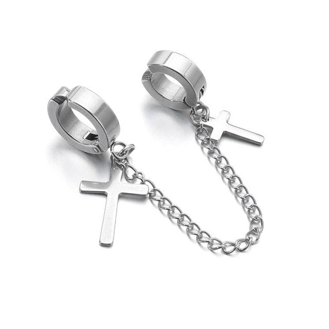 Hip Hop Punk Stainless Chain Earclip Earrings