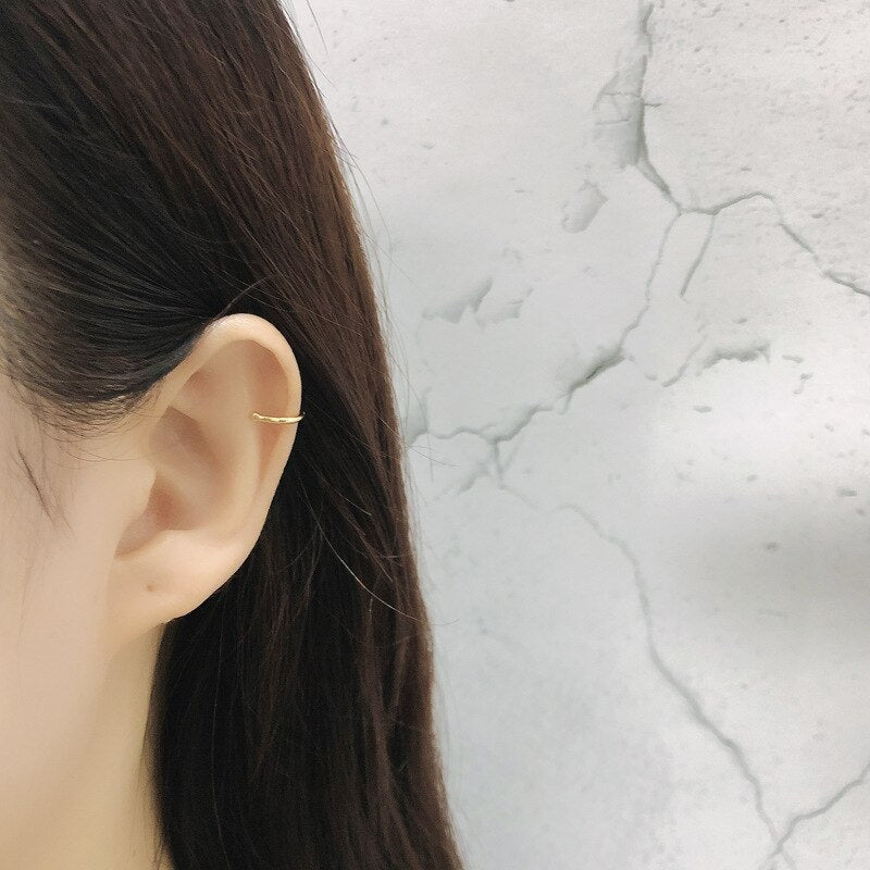 925 Sterling Silver Minimalist Fashion Ear Cuff Clip on Earrings