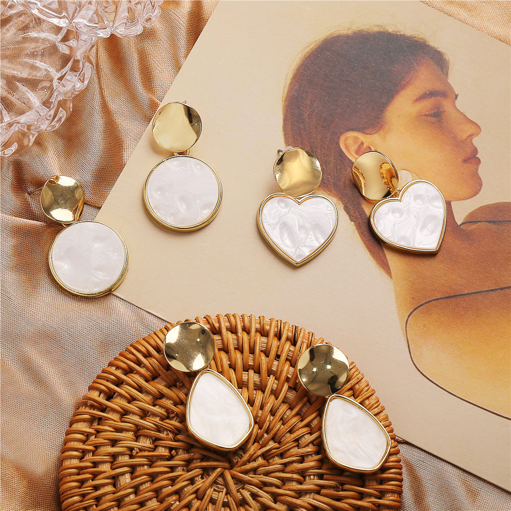 Bohemian Korean geometric clip on Earrings For Women gold Earring