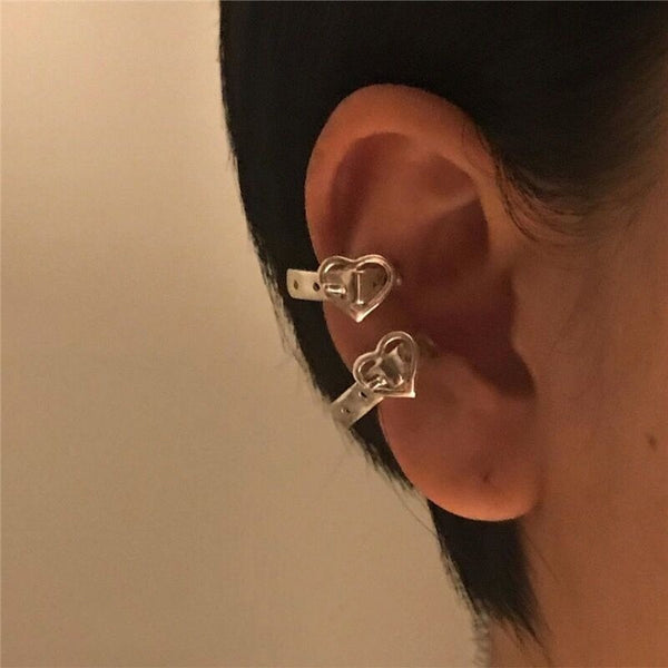 retro Heart Belt Waistband Shape Small Ear Clip Earring