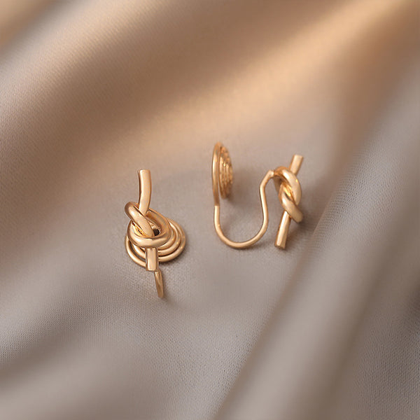 Pendientes de aro con clip de moda de estilo coreano