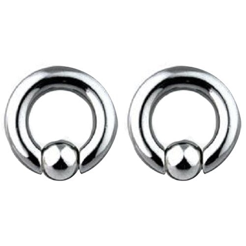 1 par de aros de acero inoxidable con cuentas cautivas para piercings tipo aro BCR