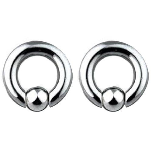 1 pair Stainless Steel Captive Bead Ear Rings Hoop BCR Studs Piercing