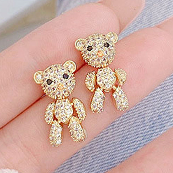 Exquisitos pendientes con diseño de oso
