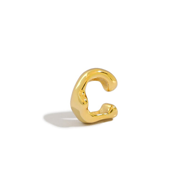 Pendientes de clip minimalistas irregulares de plata de ley 925