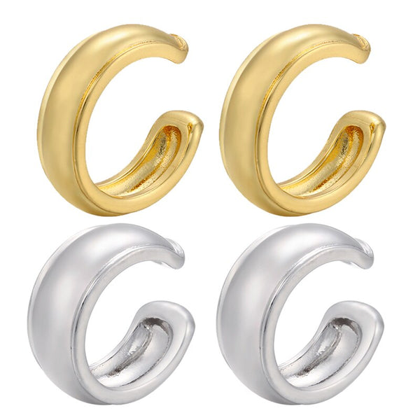 Pendientes pequeños bohemios sin perforaciones con clip grueso en forma de C de latón