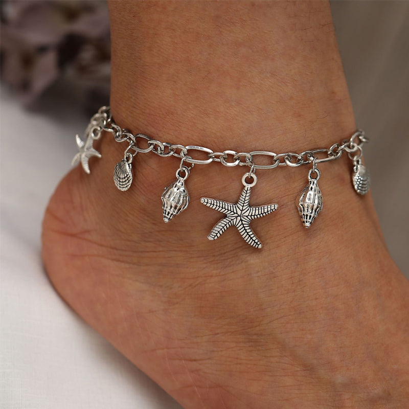 Turtle anklet Silver Color Conch Shell Anklets For Woman