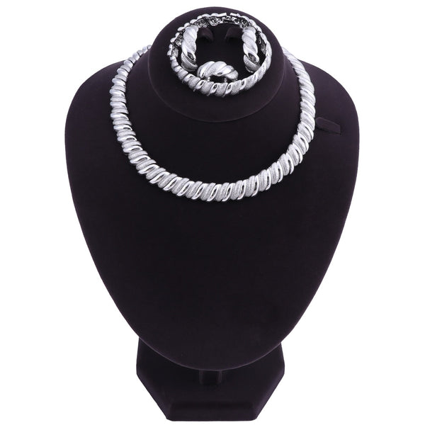 Silver Color Jewelry Sets African Nigeria Beads Dubai Jewellery Set