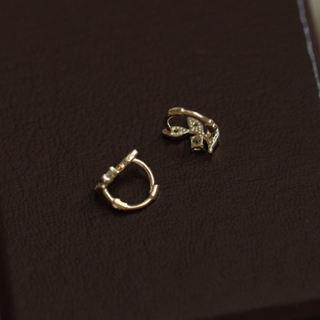 925 Sterling Silver Simple Shiny Srystal U-shaped Earrings
