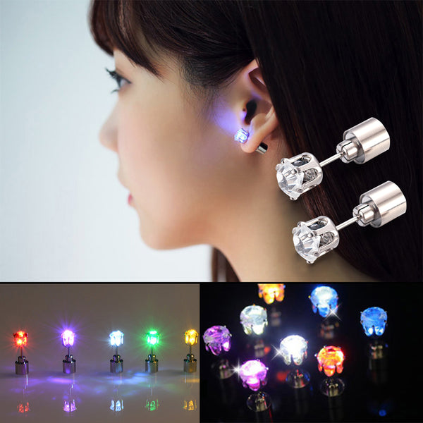 1/2 piezas de pendientes con luz LED brillantes