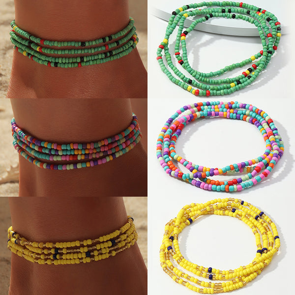 Tobilleras geométricas bohemias de moda para mujer