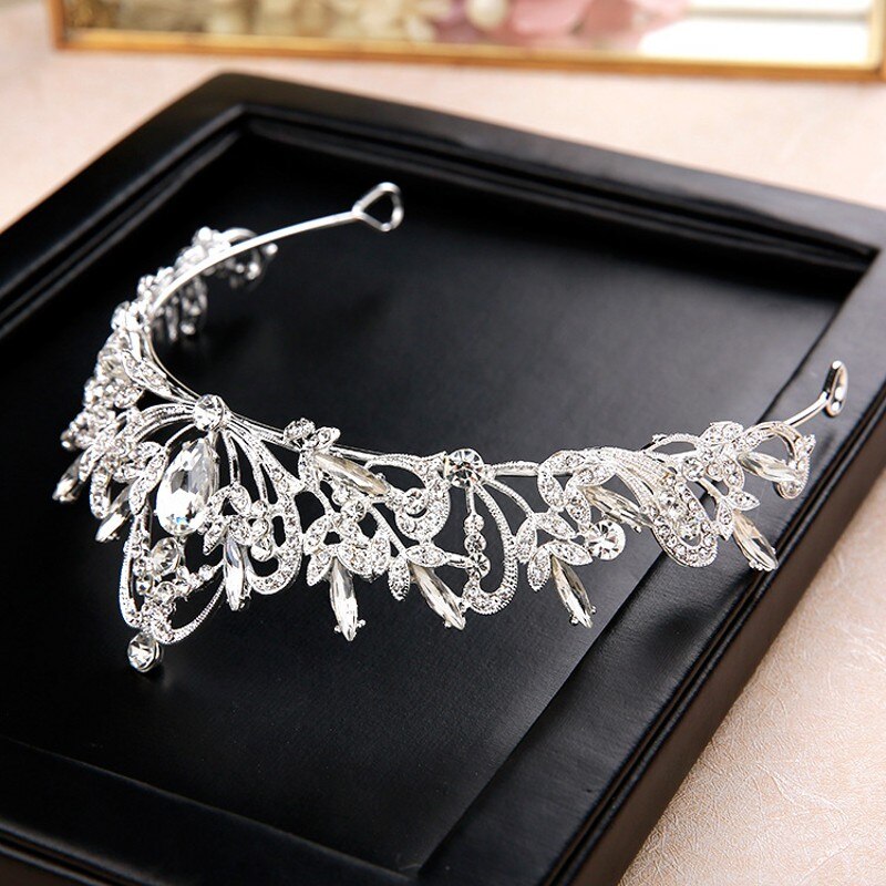 Luxury Silver Color Crystal Heart Wedding Jewelry Sets