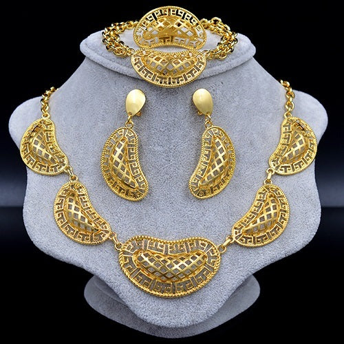 Necklace Earrings Ring Bracelet Bridal Wedding Jewelry Set