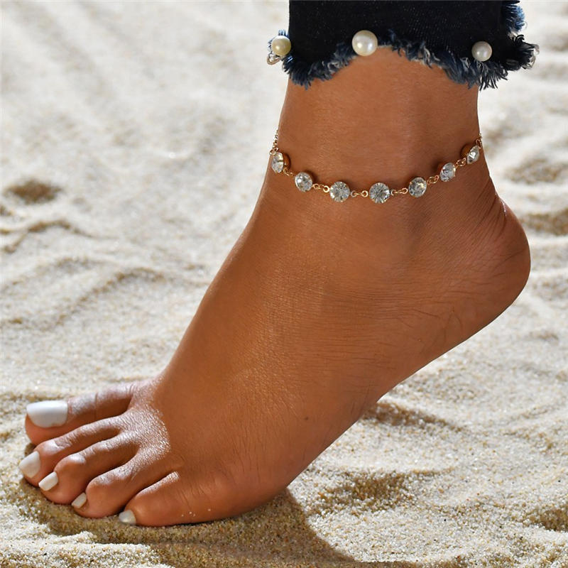 Fashion Crystal Anklets For Women Gold Silver Color Boho Anklet