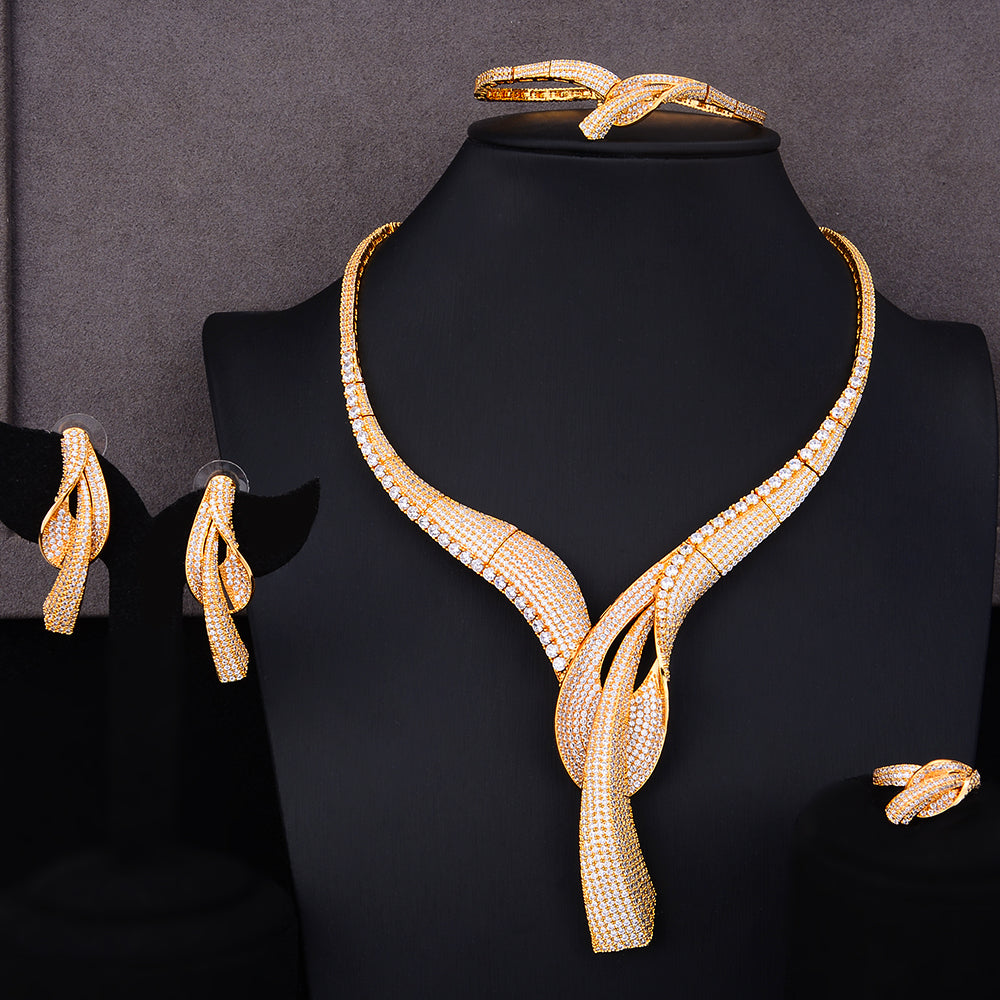 Flower Lariat Chokers Luxury Nigerian Dubai Jewelry Sets For Women
