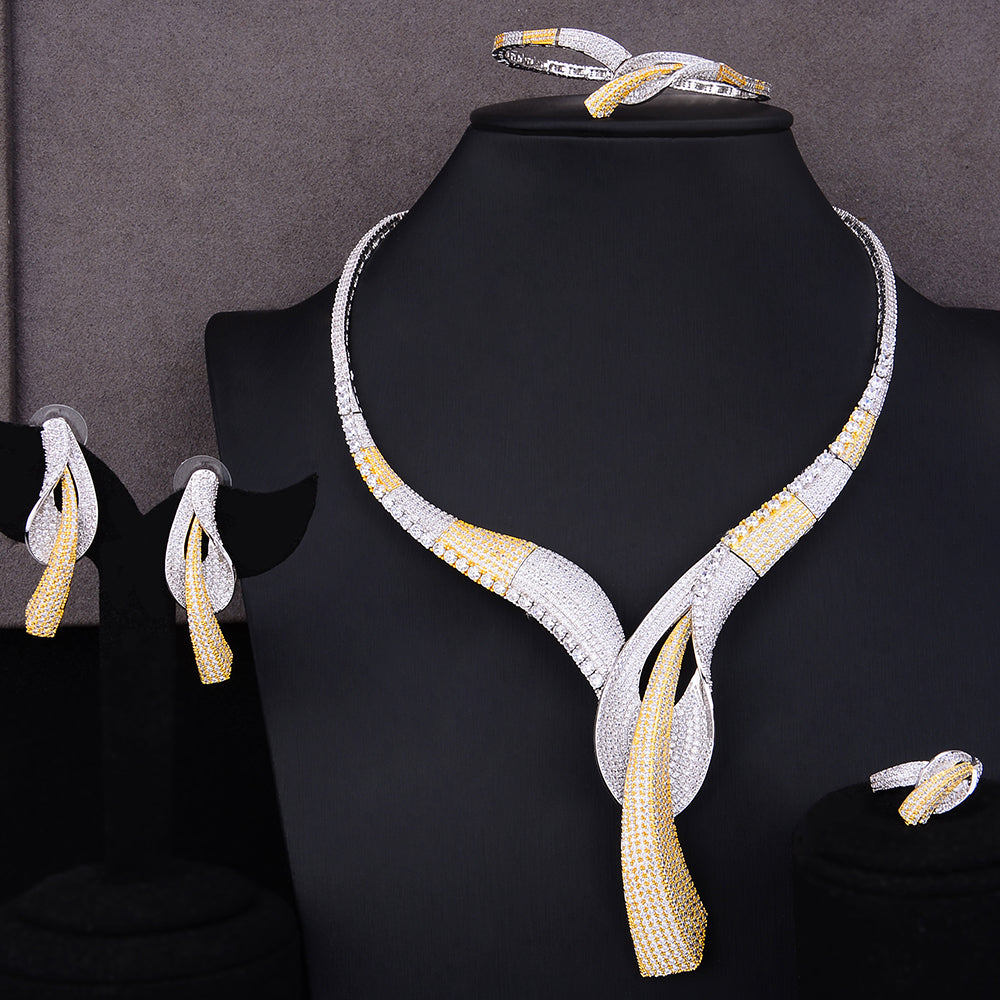 Flower Lariat Chokers Luxury Nigerian Dubai Jewelry Sets For Women