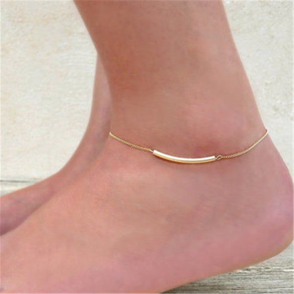 Tobillera de cadena de tubo torcido de verano de moda para mujer