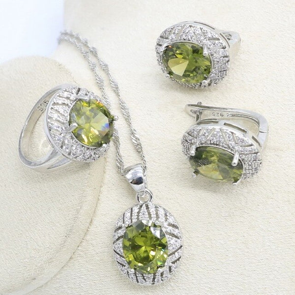 Conjunto de joyas nupciales de plata 925