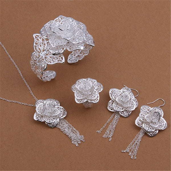 New silver color jewelry set