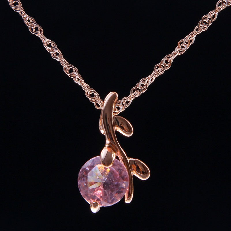 New Champagne Gold Color Crystal Cherry Jewelry sets