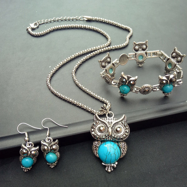 Conjunto de joyas bohemias turquesas para mujer