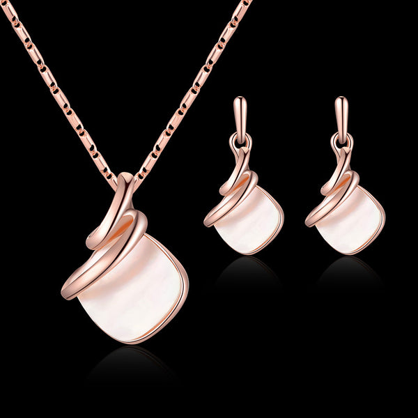Conjunto de pendientes y collar con colgante de cristal para boda de moda