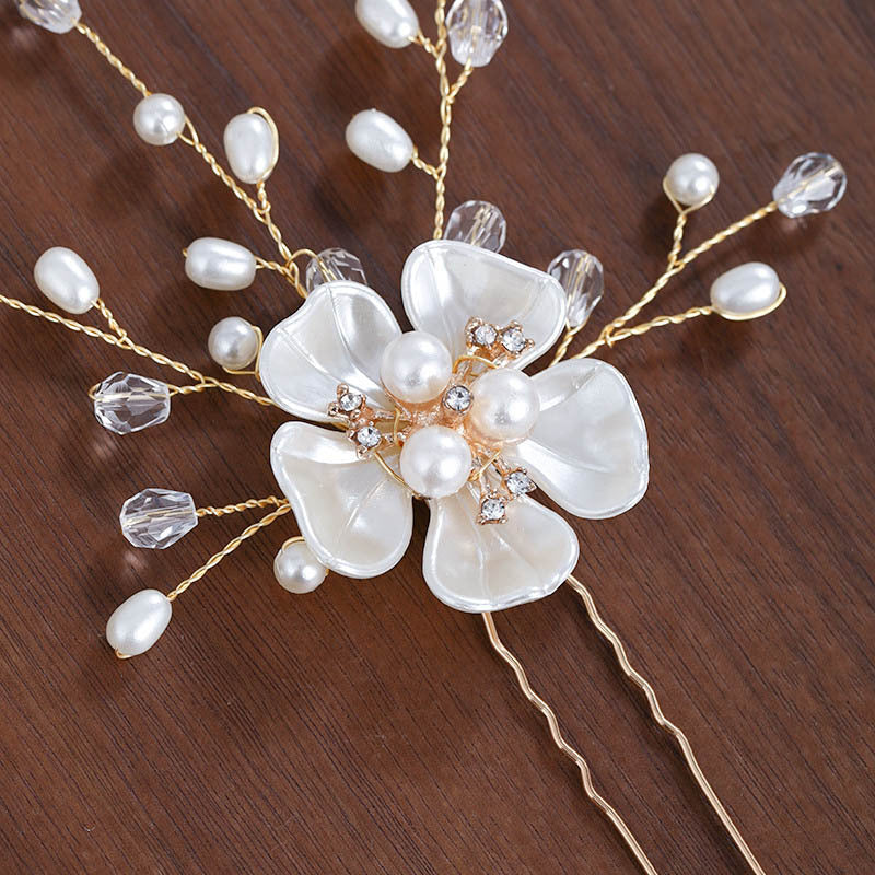 Crystal Pearls Hair Combs Hairpins Tassel Earrings Jewelry Sets