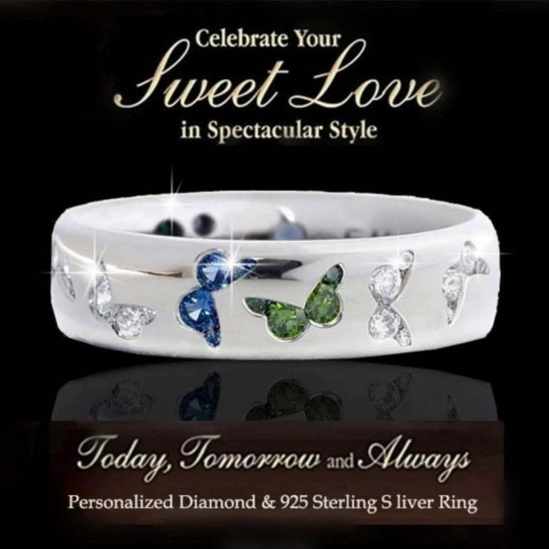 Butterfly Zircons Diamond Wedding Ring Party Jewelry Sets