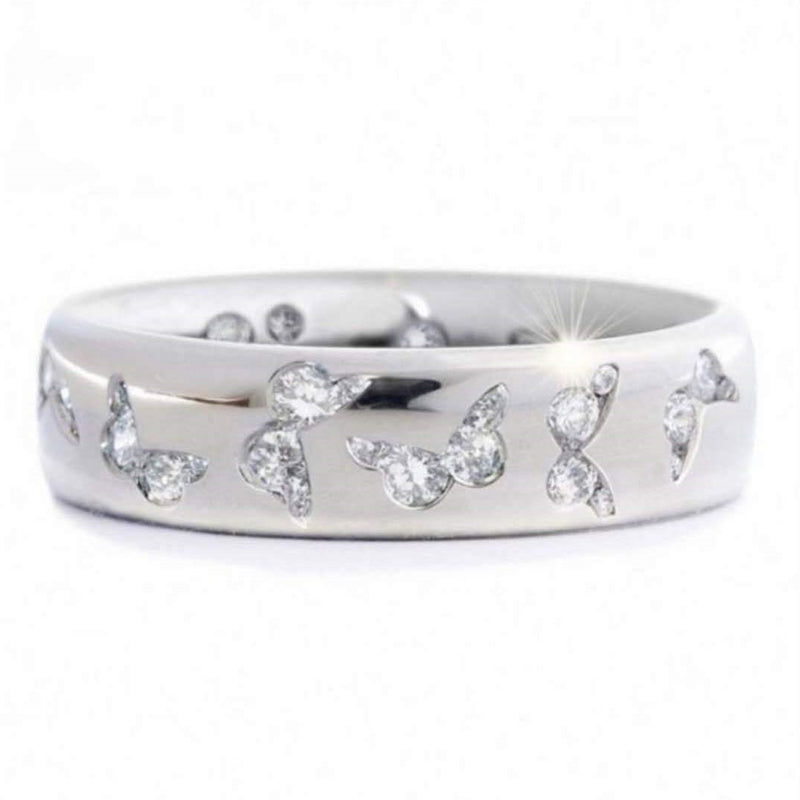 Butterfly Zircons Diamond Wedding Ring Party Jewelry Sets