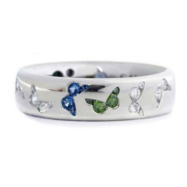 Butterfly Zircons Diamond Wedding Ring Party Jewelry Sets