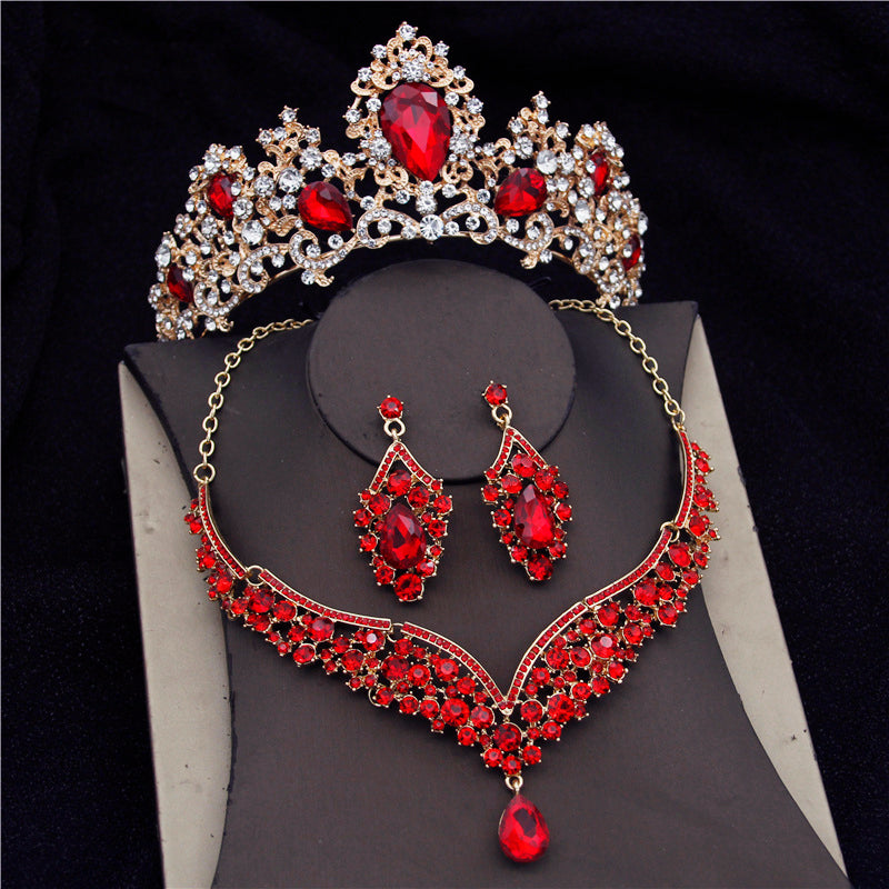 Crown Diadem Earrings Bridal Necklace Sets