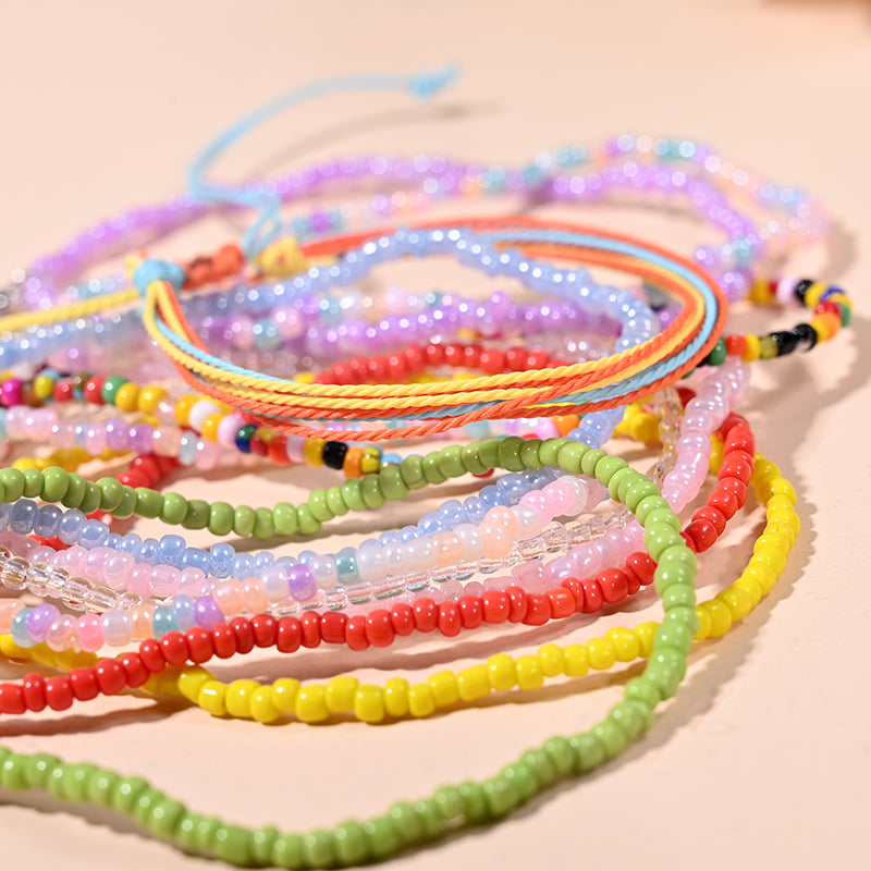 Rainbow Braid Rope Ankle Bracelet for Women