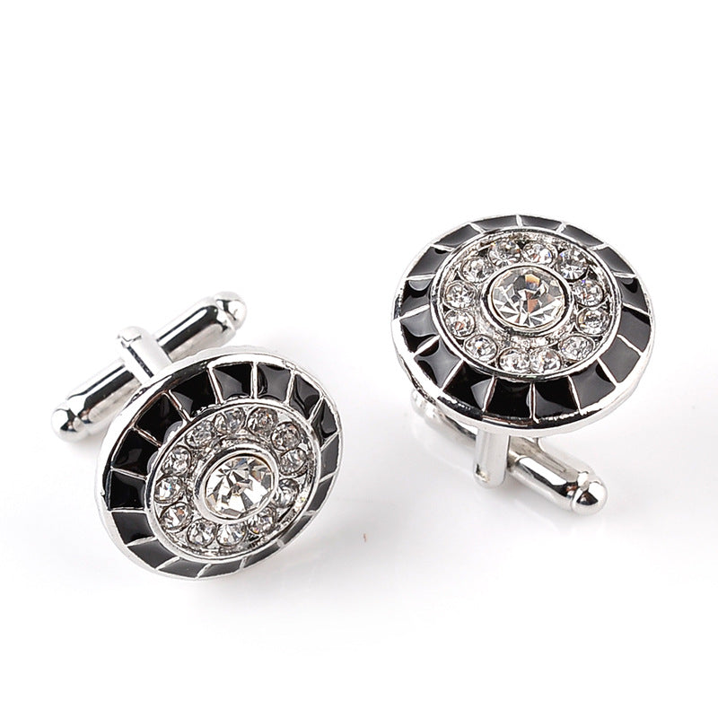 Mysterious Black Alloy Plating Trend French Cufflinks