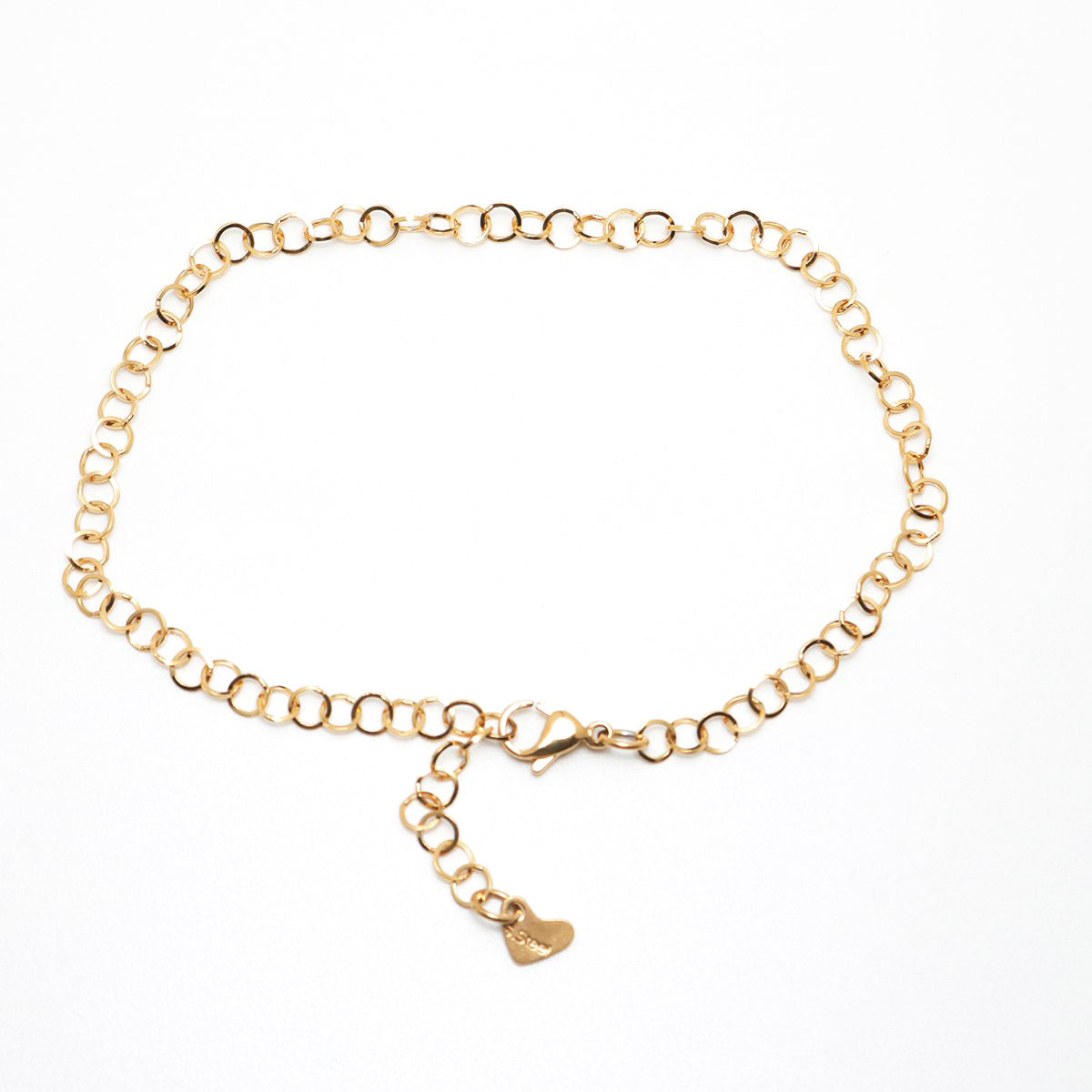 304 Stainless Steel Anklet  Gold Color Round Heart Chain Anklet Bracelets