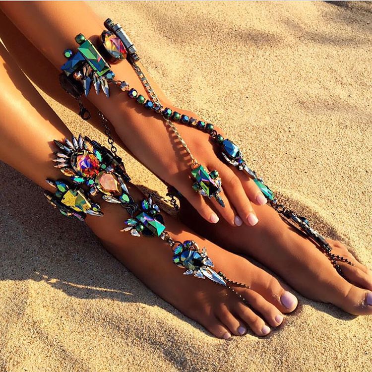 Boho Crystal Anklet Australia Beach Vacation Ankle