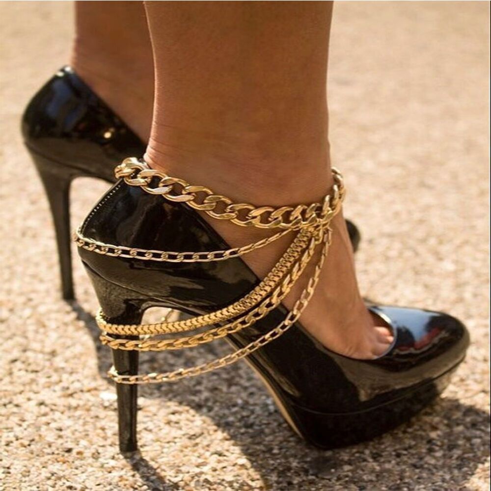 Fashion Multi-layer Chain High Heel Shoe Simple Foot Ankle  Anklet