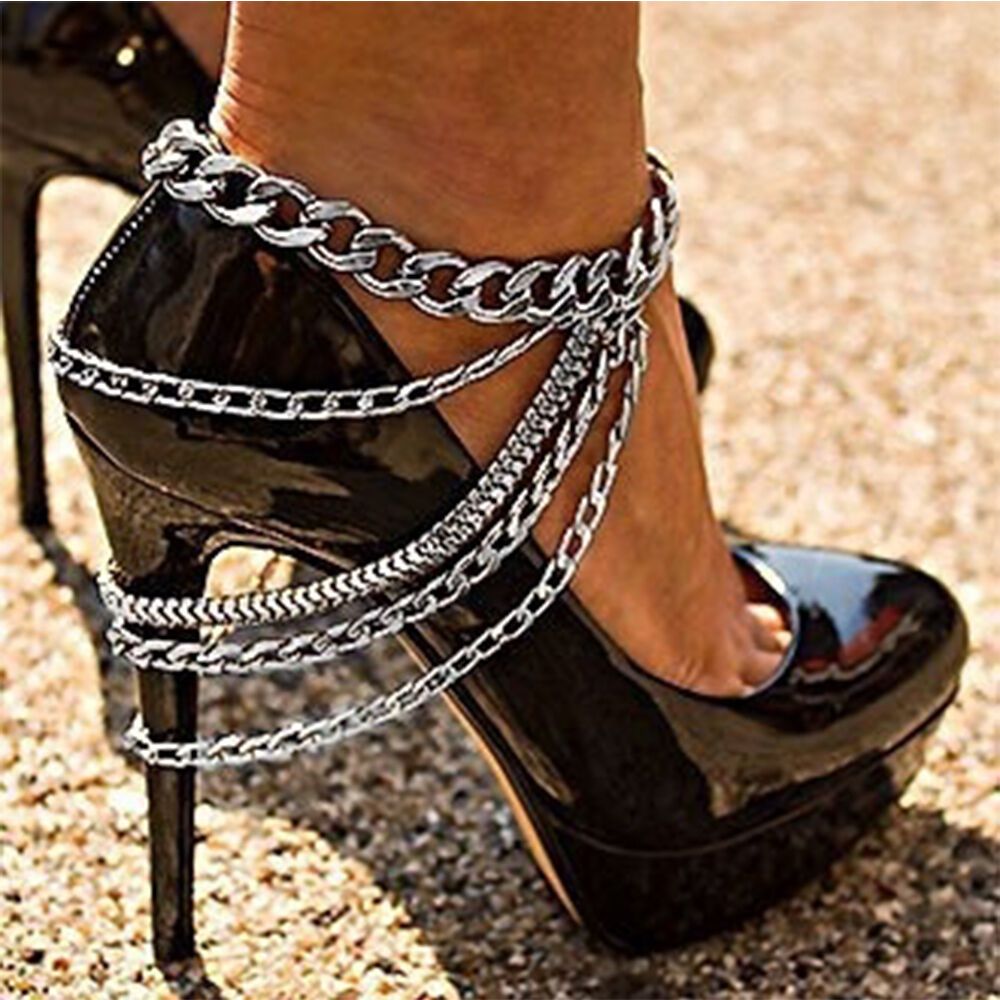 Fashion Multi-layer Chain High Heel Shoe Simple Foot Ankle  Anklet