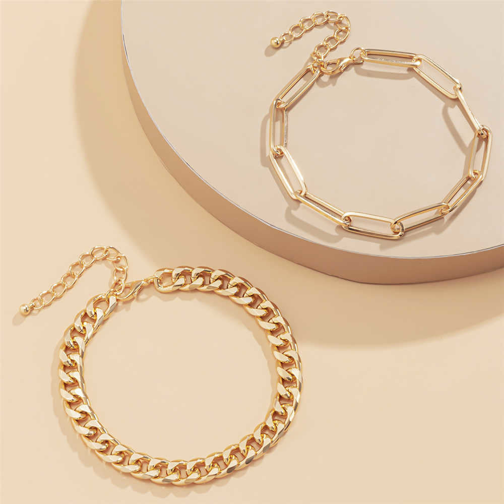 Women Charm Gold Color Link Chain Anklet