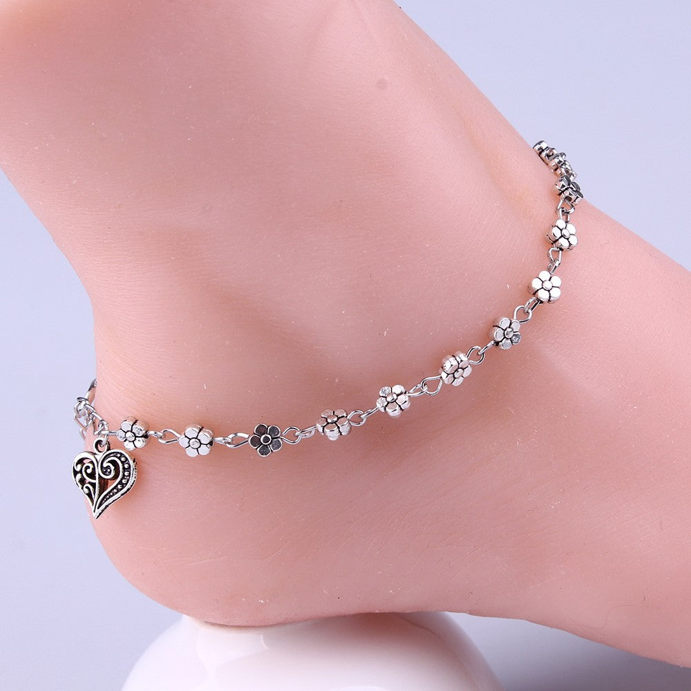 Original Anklet Women Silvers Bead Chain Anklet Bracelet