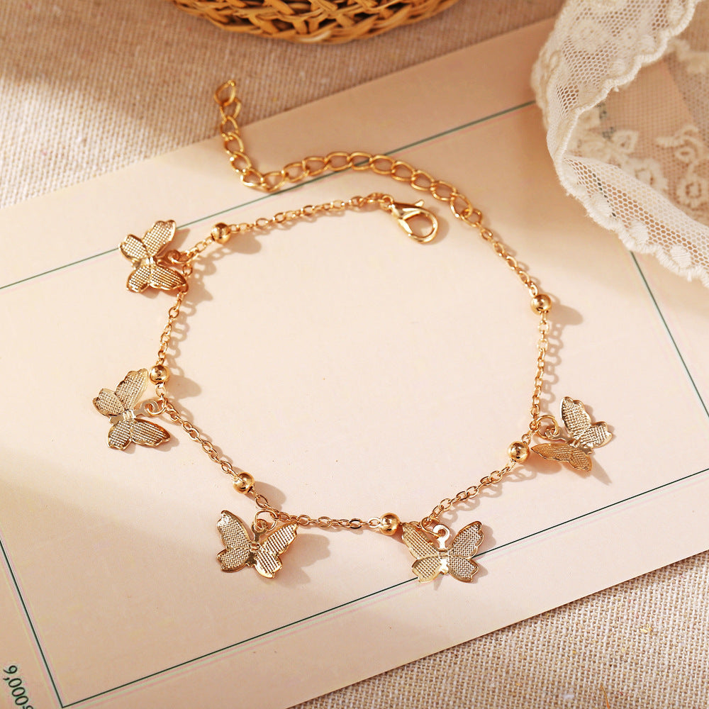 Gold Color Butterfly Anklet Stainless Steel Ankle